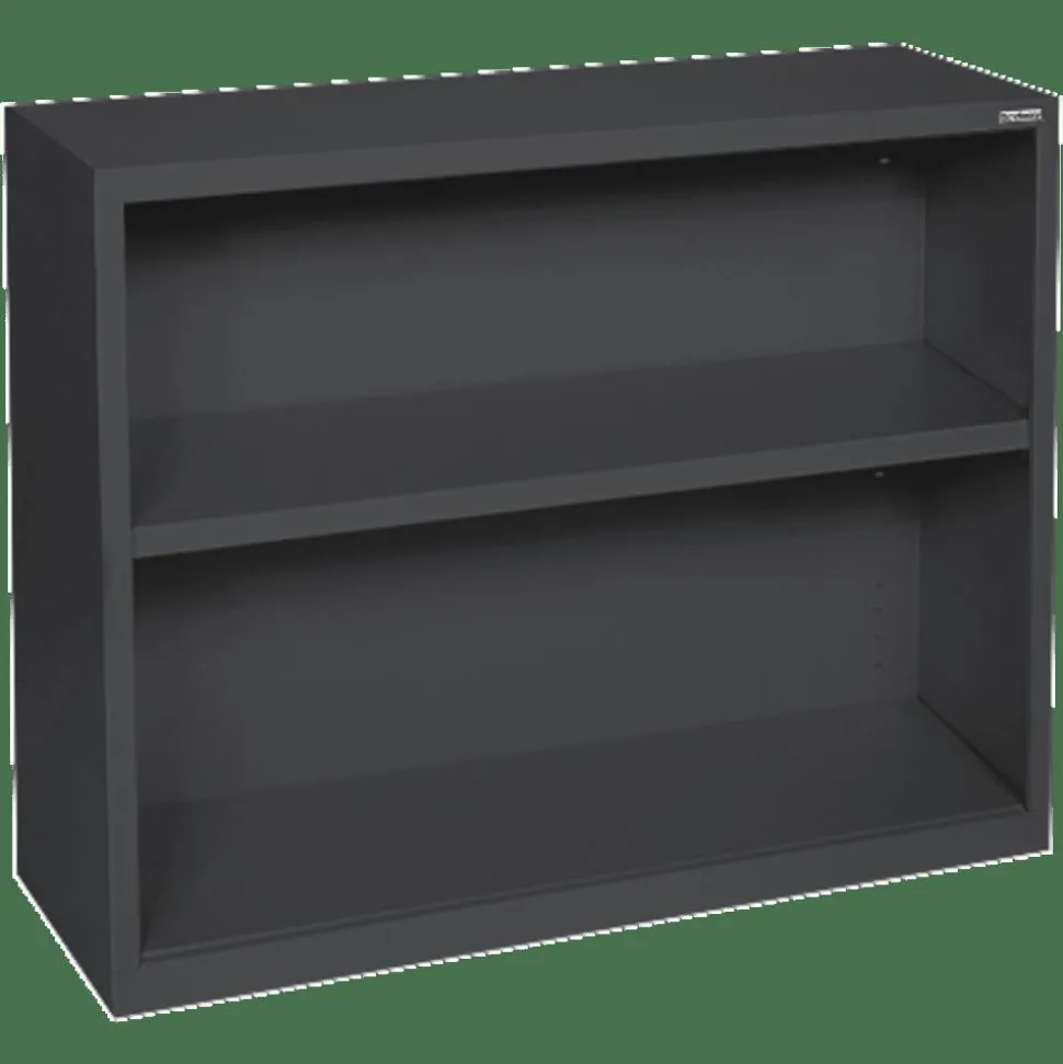 Lorell Fortress Series Steel Modular Shelving Bookcase, 2-Shelf, 30"H x 34-1/2"W x 13"D, Black