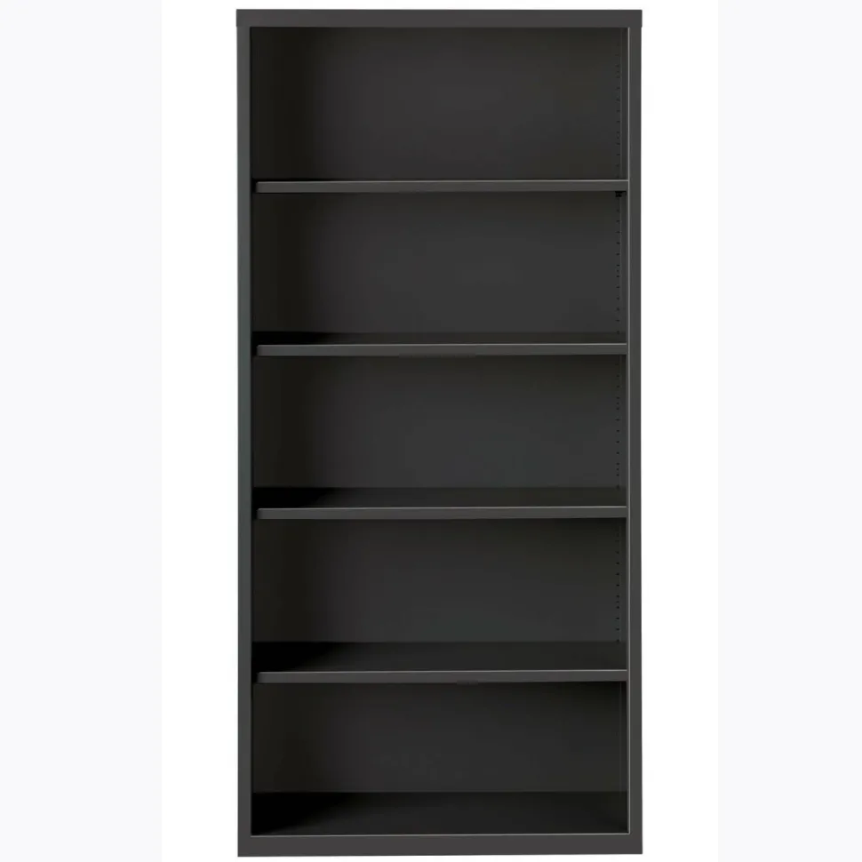 Lorell Fortress Steel 72"H Bookcase, 5-Shelf, Charcoal