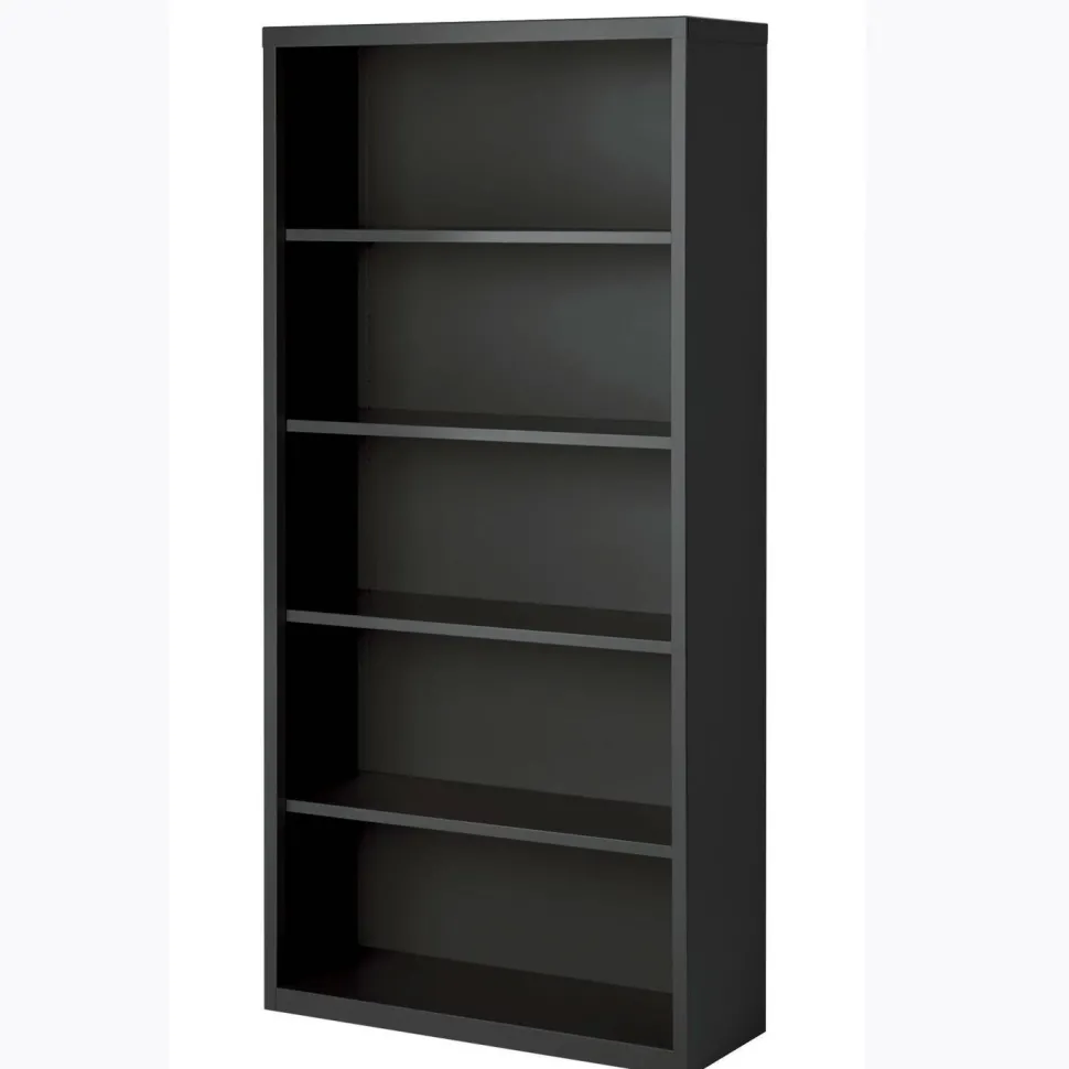 Lorell Fortress Steel 72"H Bookcase, 5-Shelf, Charcoal