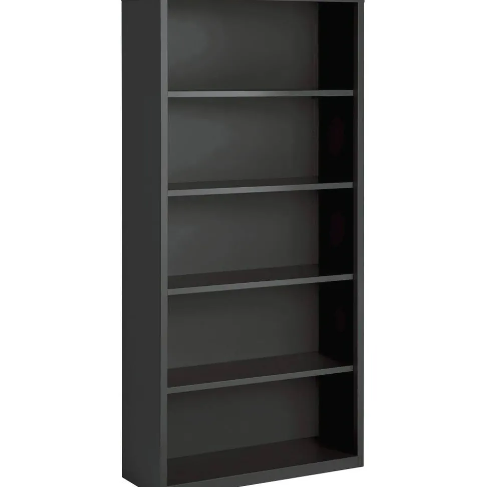 Lorell Fortress Steel 72"H Bookcase, 5-Shelf, Charcoal