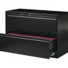 Lorell Fortress 42"W x 18-5/8"D Lateral 2-Drawer File Cabinet, Black