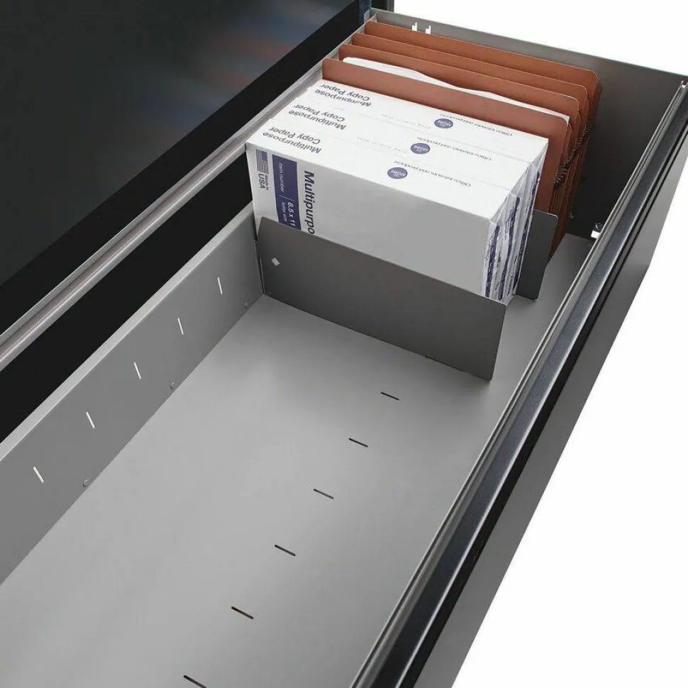 Lorell Fortress 42"W x 18-5/8"D Lateral 2-Drawer File Cabinet, Black