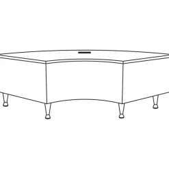 Lorell Fuze Modular Crescent Bonded Leather Connector Table, Mahogany/Black