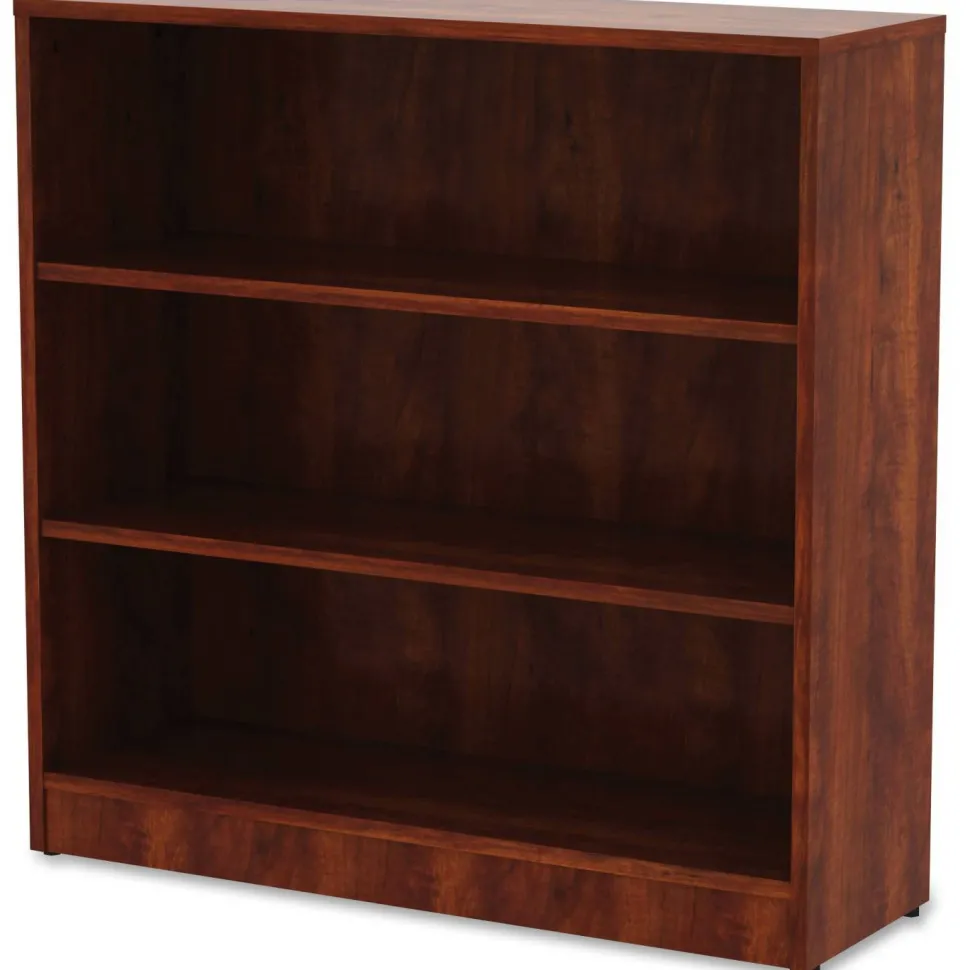 Lorell 36"H 3-Shelf Bookcase, Cherry