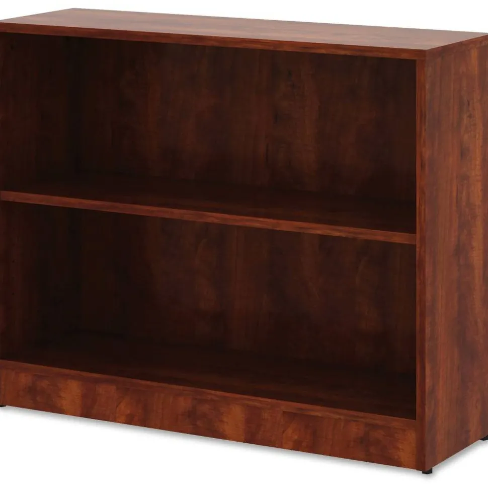 Lorell 30"H 2-Shelf Bookcase, Cherry