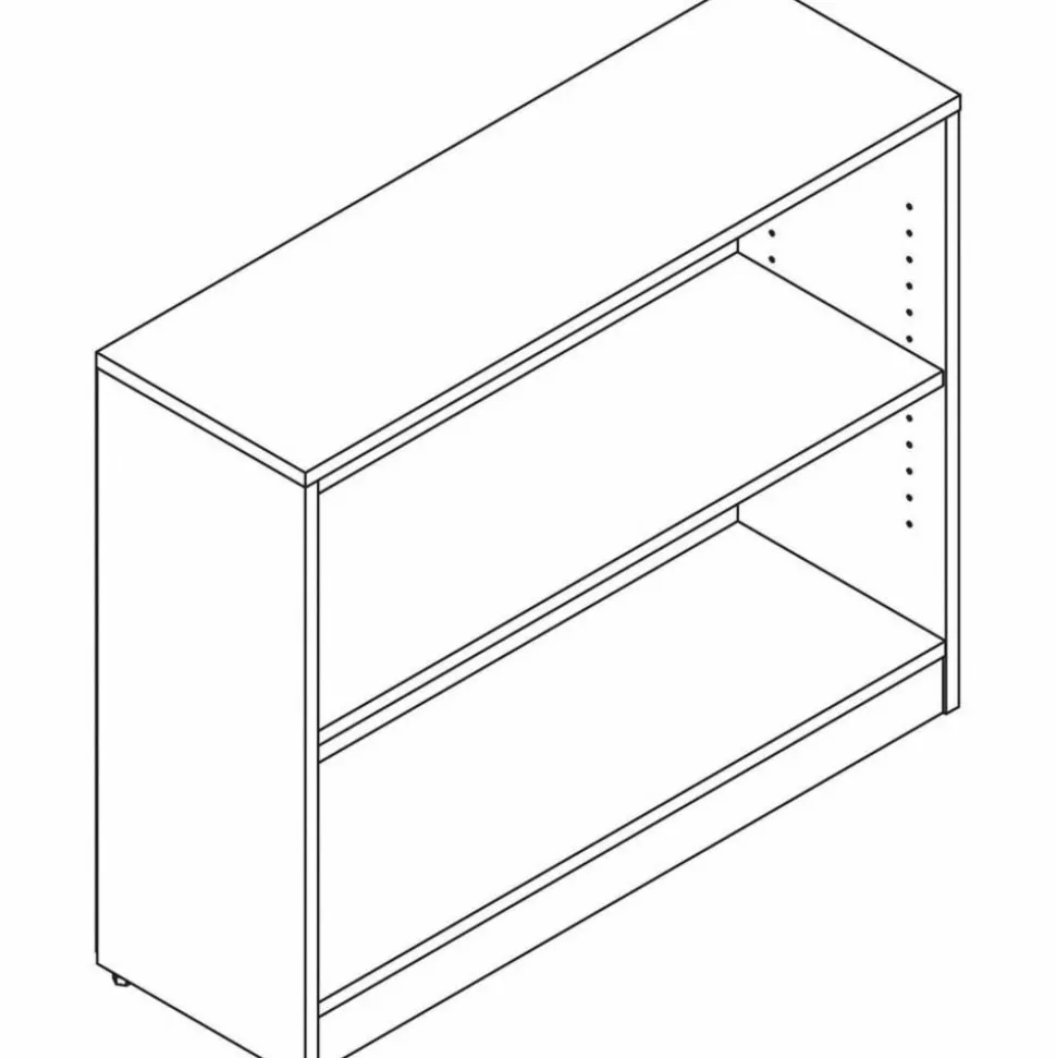 Lorell 30"H 2-Shelf Bookcase, Cherry