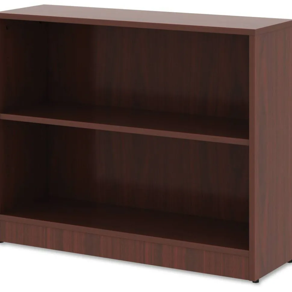 Lorell 30"H 2-Shelf Bookcase, Mahogany