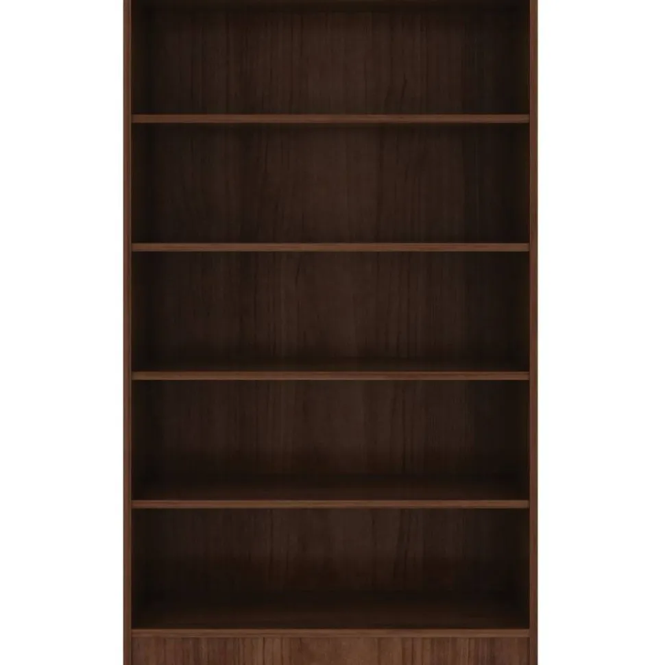 Lorell 60"H 5-Shelf Bookcase, Walnut