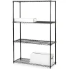 Lorell Industrial Wire Shelving Starter Unit, 36"W x 18"D, Black