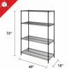Lorell Industrial Wire Shelving Starter Unit, 48"W x 18"D, Black