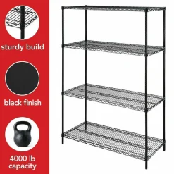 Lorell Industrial Wire Shelving Starter Unit, 48