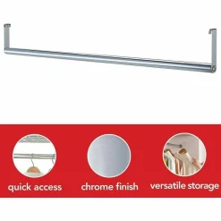 Lorell Industrial Wire Shelving Garment Hanger Bar, 48