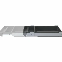 Lorell Laminate Desk 4-compartment Drawer, Black