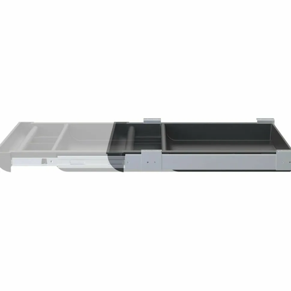Lorell Laminate Desk 4-compartment Drawer, Black