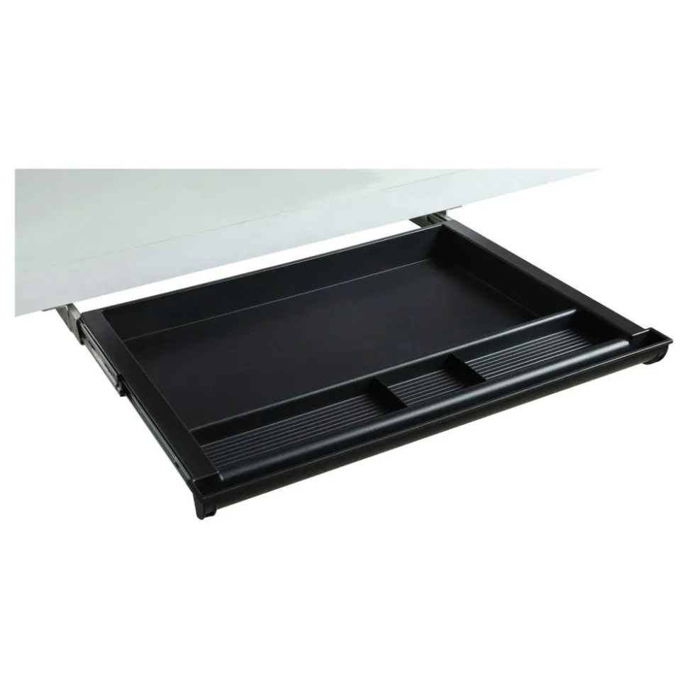 Lorell Laminate Desk 4-compartment Drawer, Black