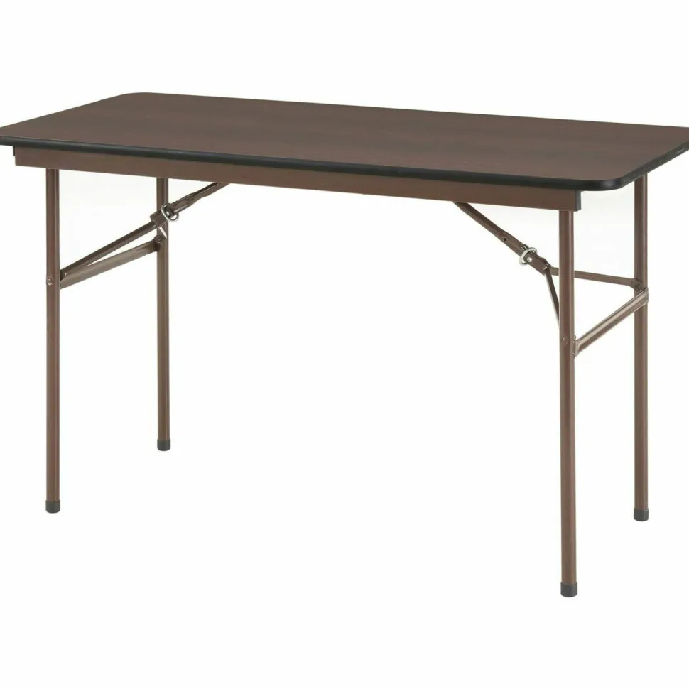 Lorell Laminate Economy Folding Table, 29"H x 48"W x 24"D, Mahogany