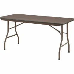 Lorell Laminate Economy Folding Table, 29"H x 60"W x 60"D, Mahogany