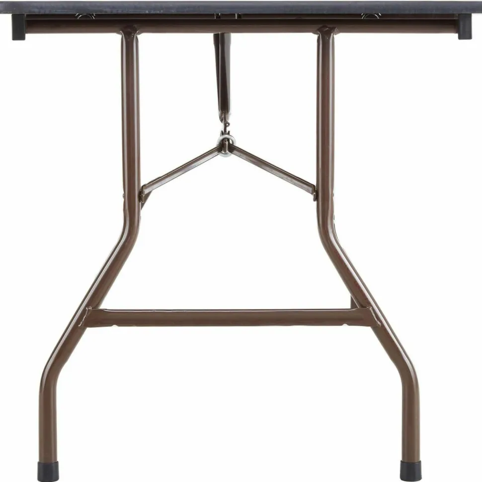 Lorell Laminate Economy Folding Table, 29"H x 60"W x 60"D, Mahogany
