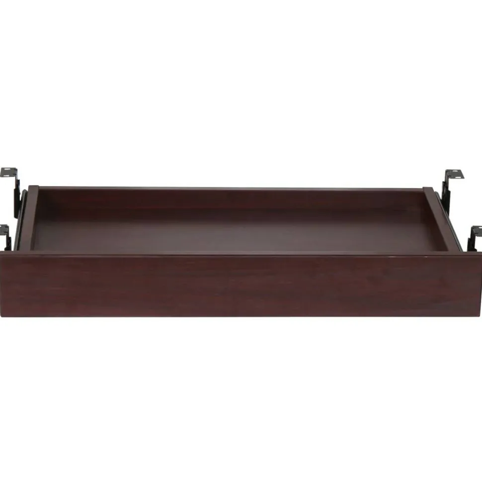 Lorell Laminate Universal Center Drawer, 5-1/8”H x 28-7/16”W x 16-3/4”D, Mahogany