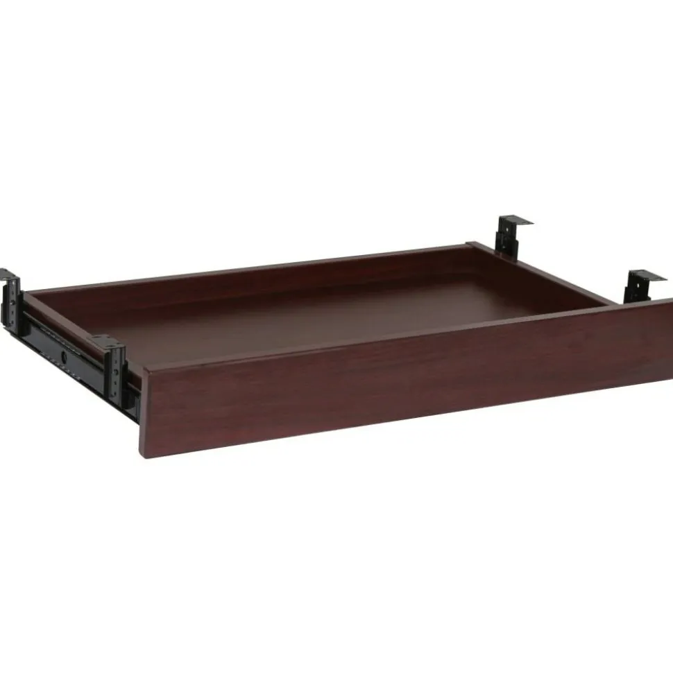 Lorell Laminate Universal Center Drawer, 5-1/8”H x 28-7/16”W x 16-3/4”D, Mahogany