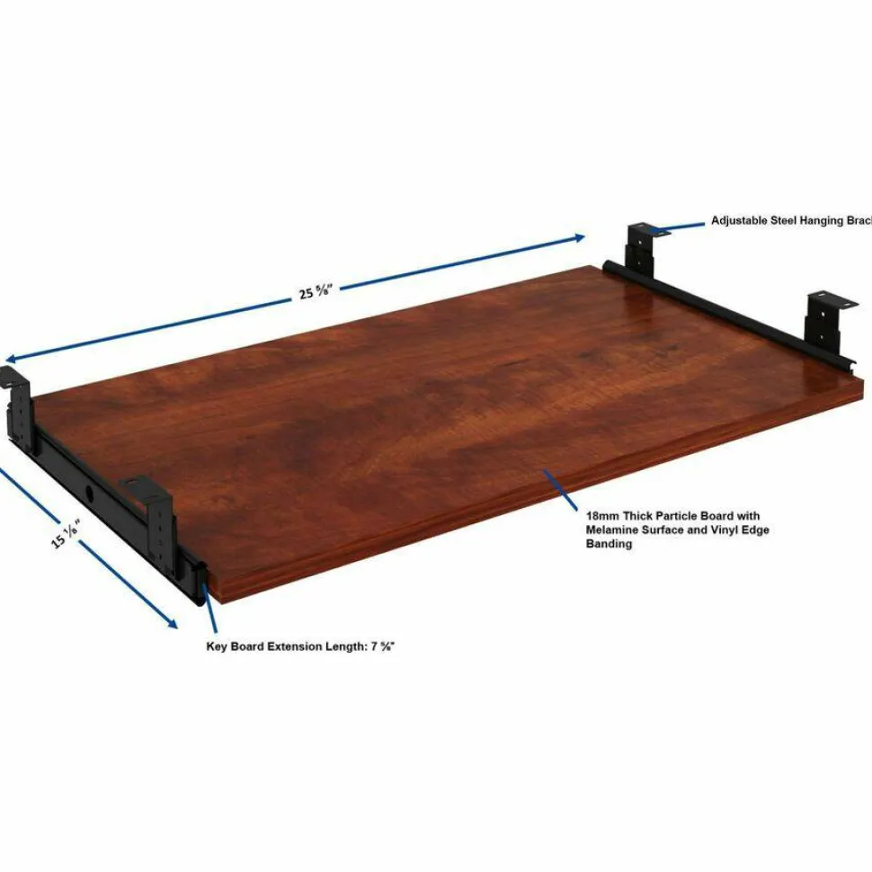 Lorell Laminate Universal Keyboard Tray, Cherry
