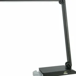 Lorell LED USB Smart Device Station Task Light, Dimmable, Black