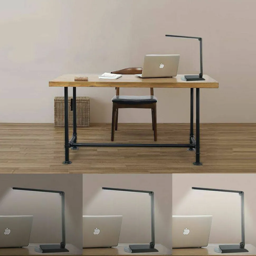 Lorell LED USB Smart Device Station Task Light, Dimmable, Black