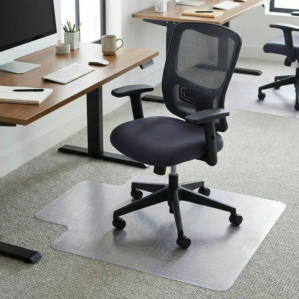 Lorell Lipped Chair Mat for Medium-Pile Carpet - 48" x 60"
