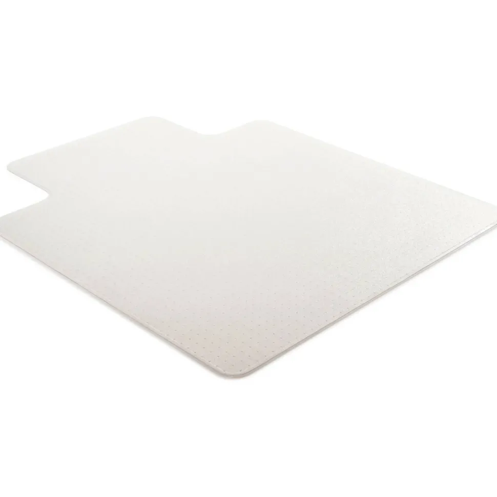 Lorell Medium Pile Studded Chair Mat, 45" x 53", Wide Lip