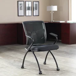 Lorell Mesh Back Nesting Training/Guest Chairs