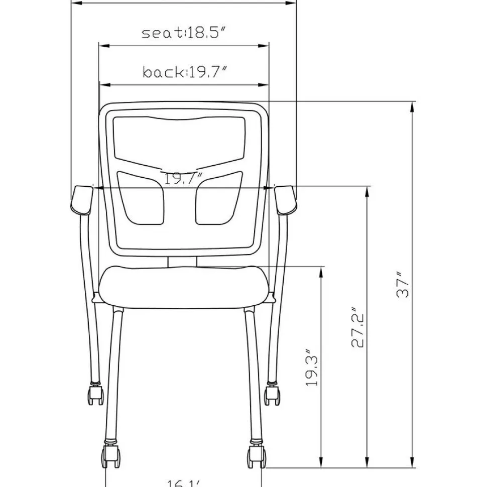 Lorell Mesh Back Nesting Training/Guest Chairs