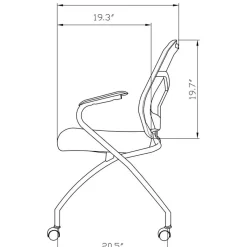 Lorell Mesh Back Nesting Training/Guest Chairs