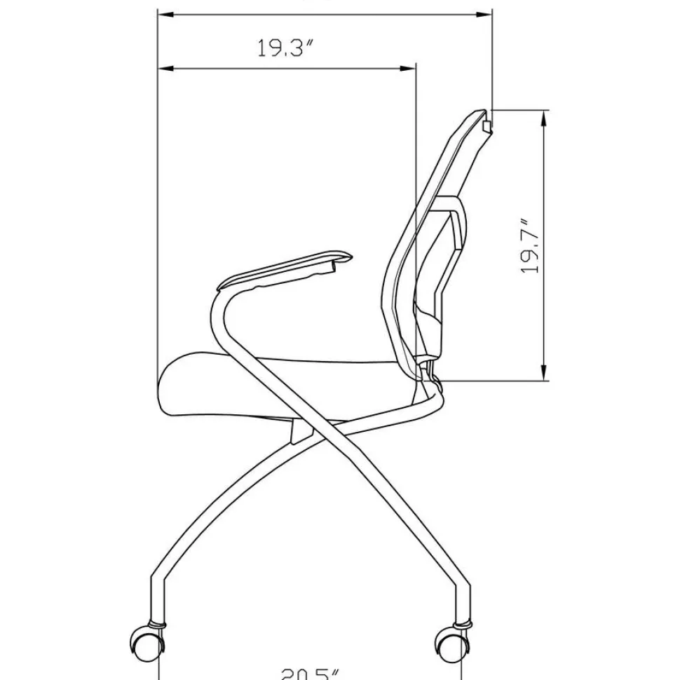 Lorell Mesh Back Nesting Training/Guest Chairs
