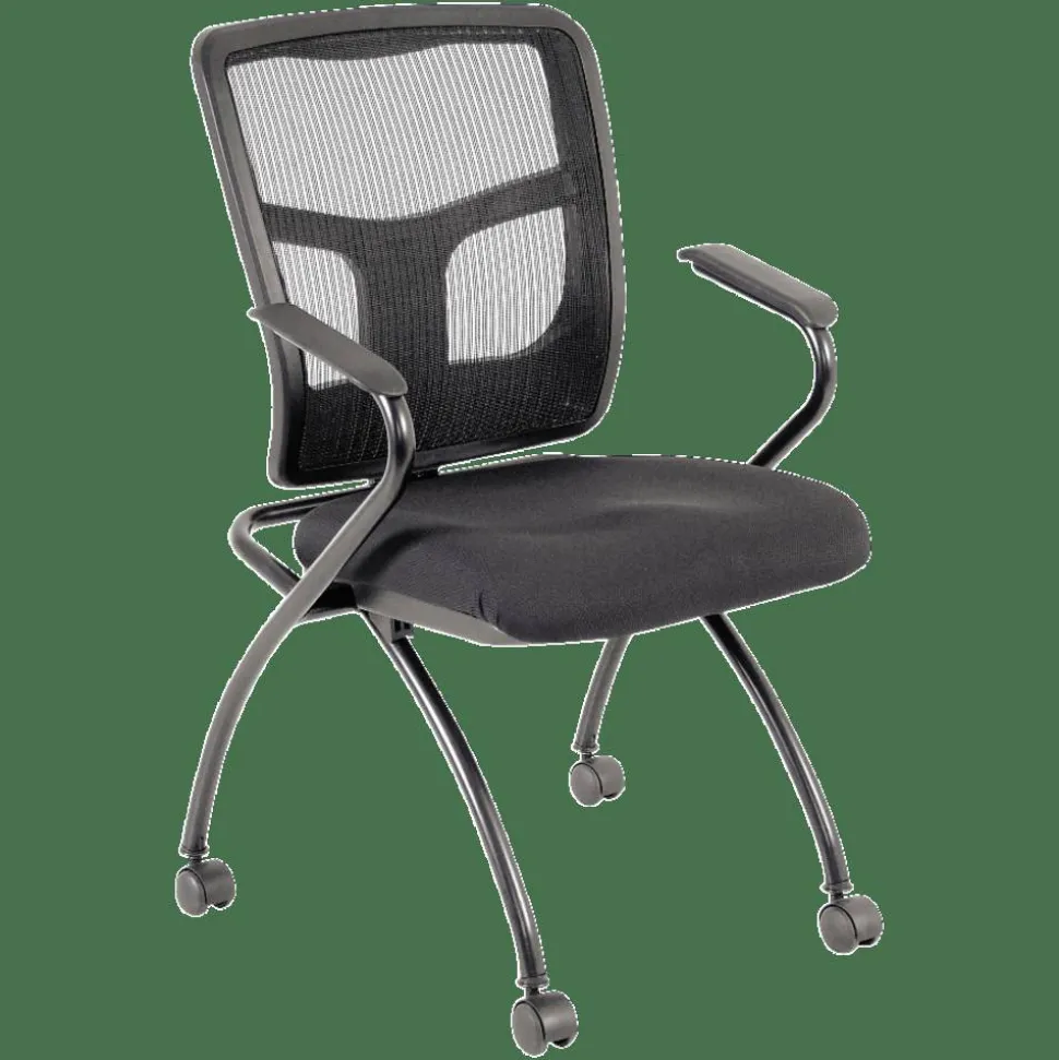 Lorell Mesh Back Nesting Training/Guest Chairs
