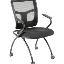 Lorell Mesh Back Nesting Training/Guest Chairs