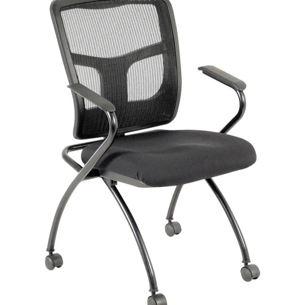 Lorell Mesh Back Nesting Training/Guest Chairs
