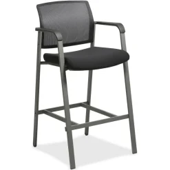 Lorell Mesh Back Stackable Guest Stool, Black/Gray