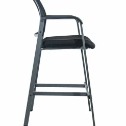 Lorell Mesh Back Stackable Guest Stool, Black/Gray