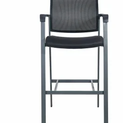 Lorell Mesh Back Stackable Guest Stool, Black/Gray
