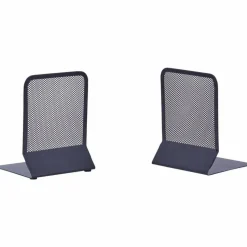 Lorell Mesh Bookends, Black, Set Of 2