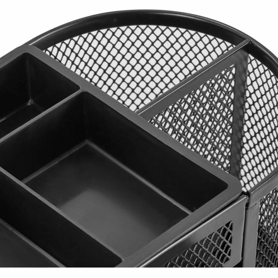 Lorell Mesh Deluxe Desktop Organizer, Black