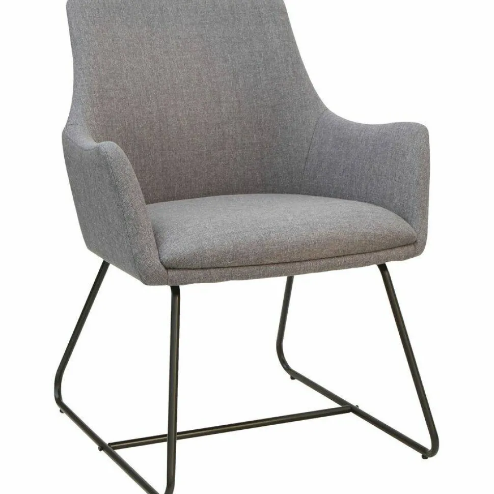 Lorell Mid-century Modern Flannel Guest Chair