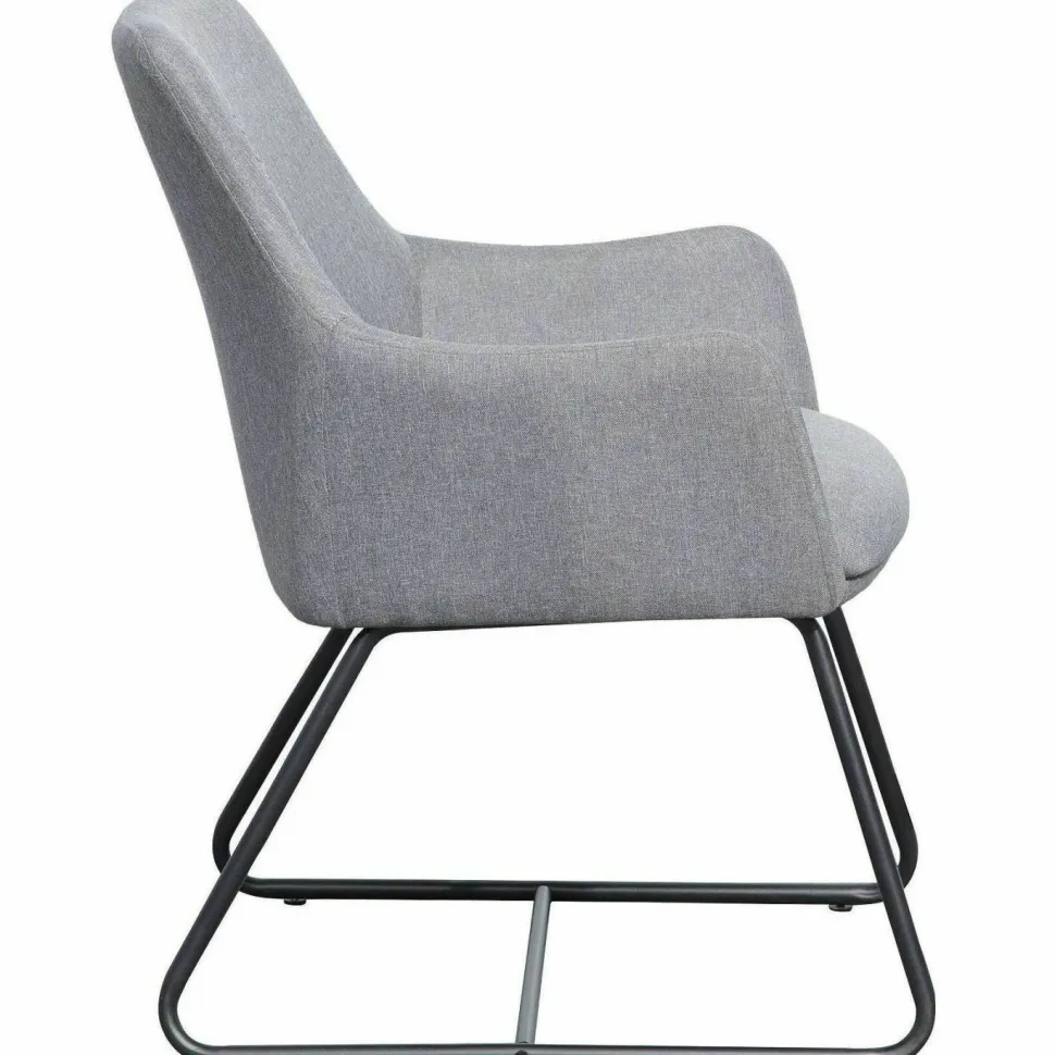Lorell Mid-century Modern Flannel Guest Chair