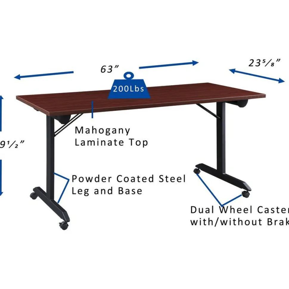 Lorell Mobile Folding Training Table