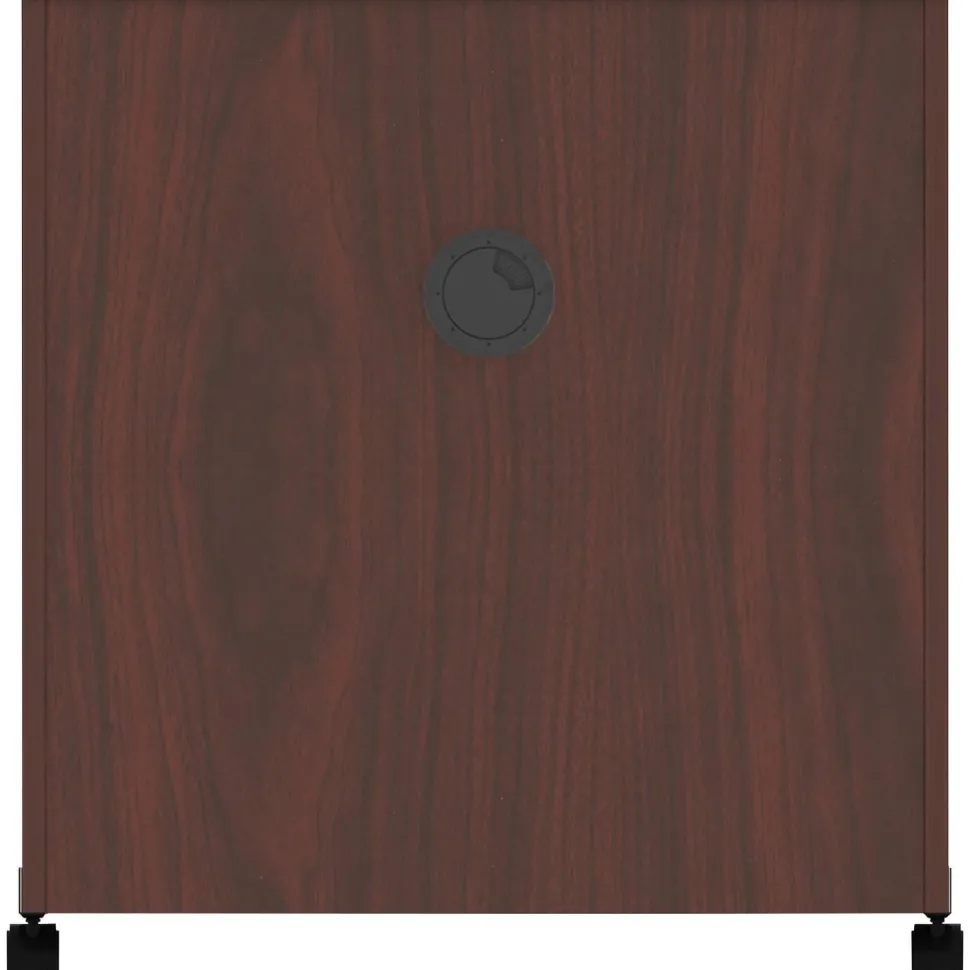 Lorell Mobile Machine Stand with Shelf, 30.75"H x 28"W x 19.25"D, Mahogany, Laminated Particleboard, Mahogany
