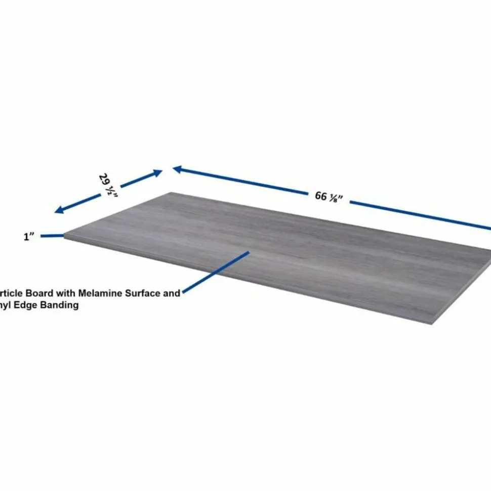 Lorell Multipurpose Tabletop, 30" Width x 66" Depth x 1" Thickness, Weathered Charcoal