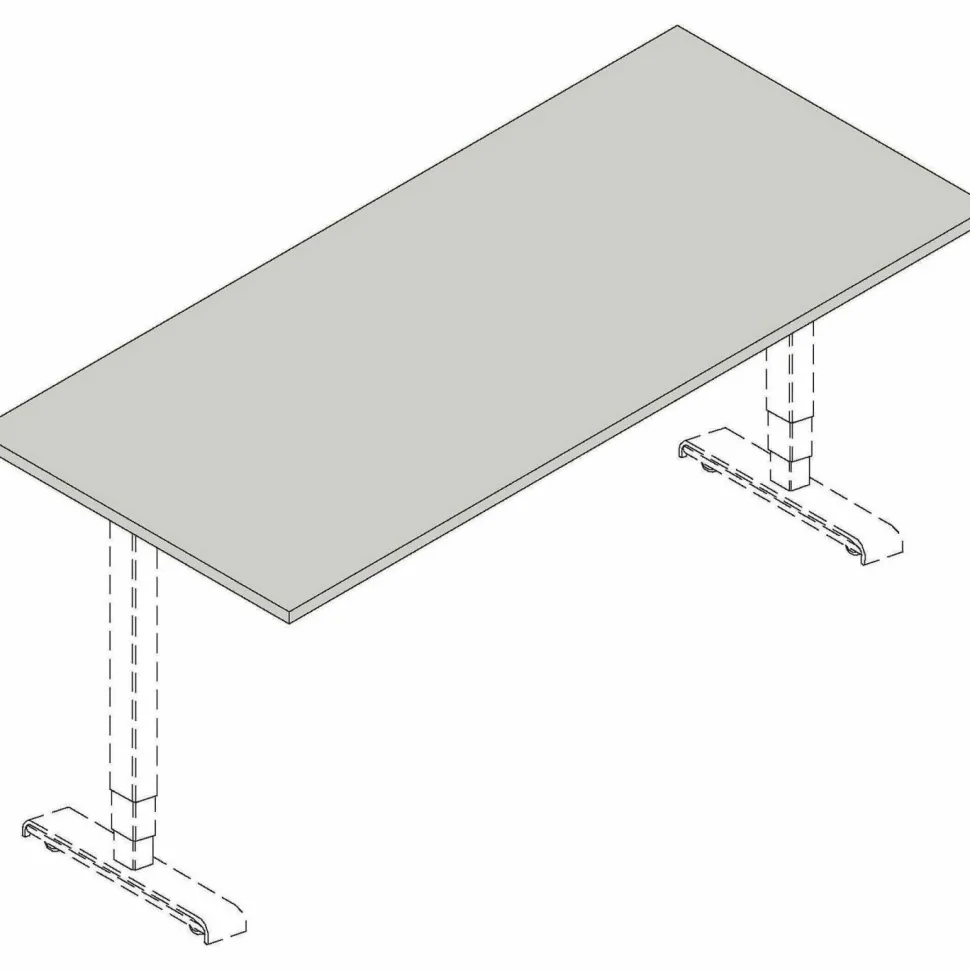 Lorell Multipurpose Tabletop, 30" Width x 66" Depth x 1" Thickness, Weathered Charcoal