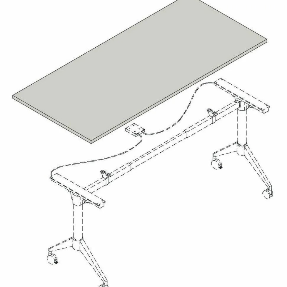 Lorell Multipurpose Tabletop, 30" Width x 66" Depth x 1" Thickness, Weathered Charcoal