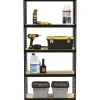 Lorell Narrow Steel Shelving, 60"H x 30"W x 12"D, Recycled, Black, Steel, 1Each