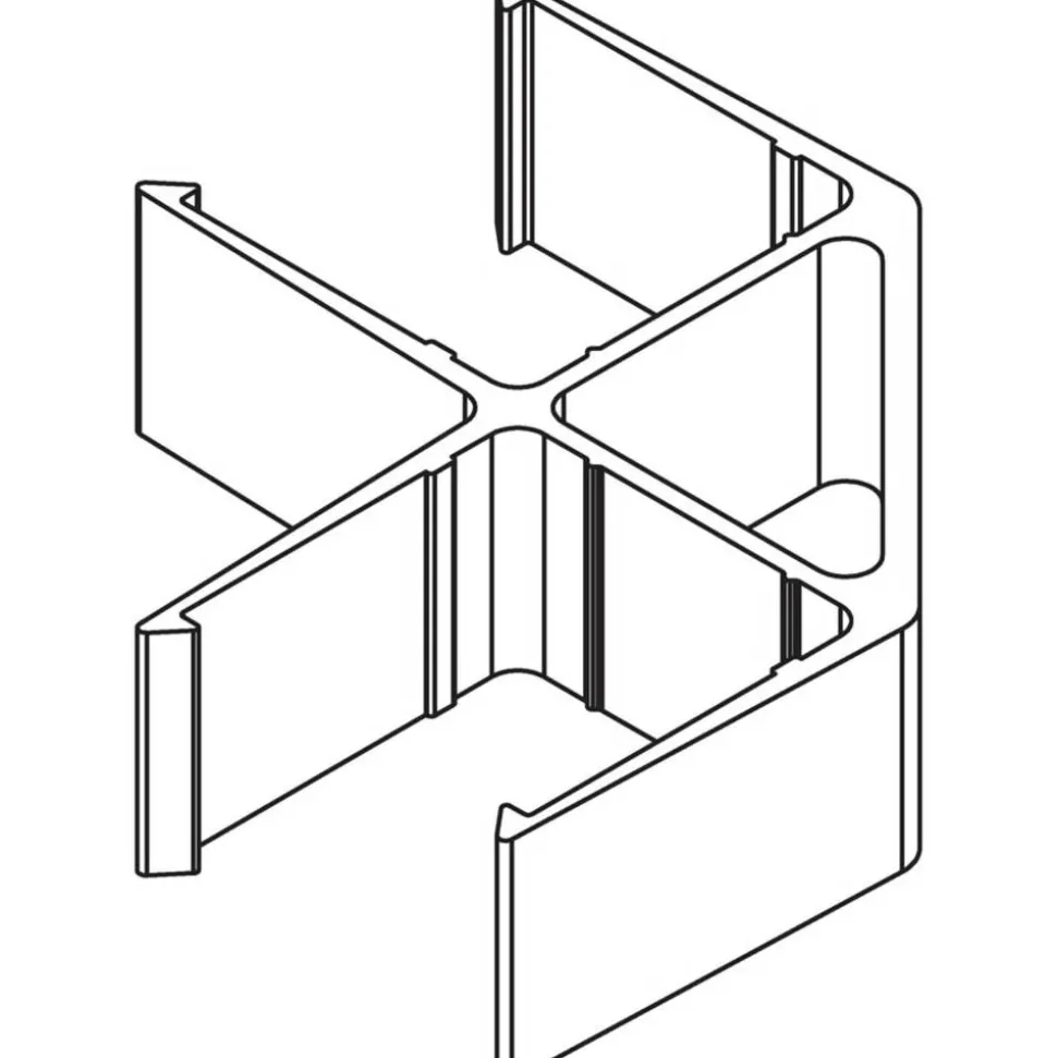 Lorell Panel System 90-Degree Panel Connector, 2-pack, Aluminum